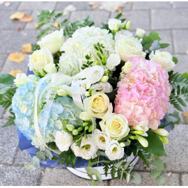 Aranjament hortensii pastel AHPR18